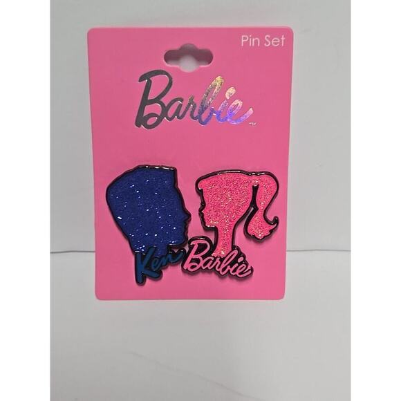 Other - Barbie And Ken Mattel Metal Pins 2 Pack Neon Tuesday Set New On Card Person Size